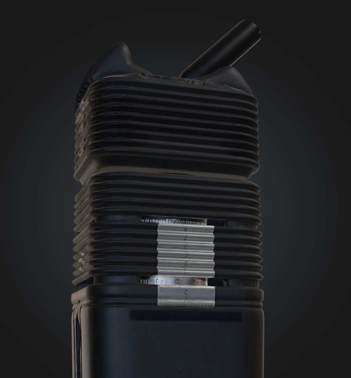 Black stacked vape rig close-up