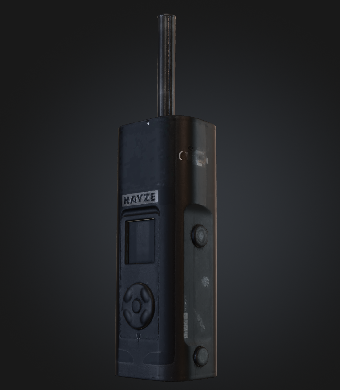 Slim black Hayze device with screen and controls